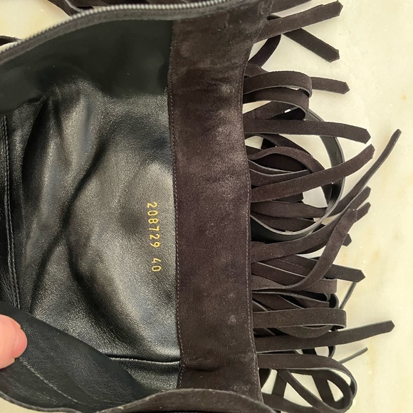 Black suede gucci fringe boots gold bling sz 40 MINT Fabulous for NYE Lifford - Picture 4 of 12